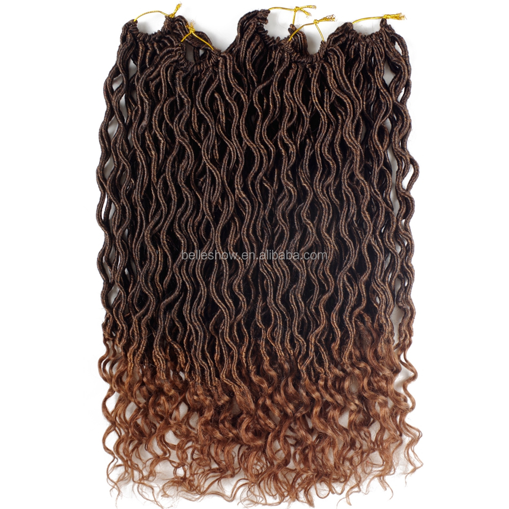 Hot sell faux locs crochet synthetic braiding hair deep curly faux locs