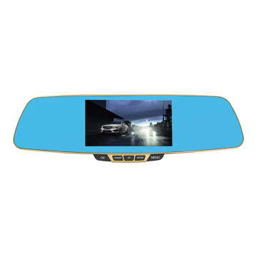 Android 4.4 Quad-core 5 Inch Rearview Mirror Radar Detector with Car DVR Camera
