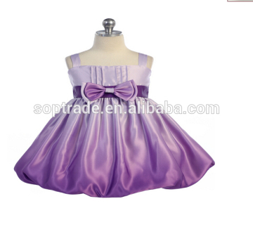 Customized Child Satin Frocks Designs Kids Party Dresses Wholesale Flower Girls Purple Dress For Party