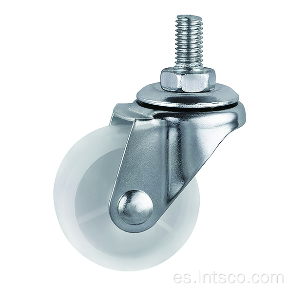 Light Duty Swivel White PP Rosteros de tallo roscados