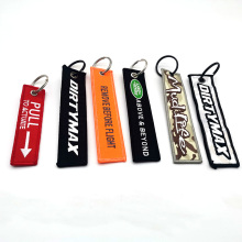 Vävt tyg broderat namn Keychain Custom Designs