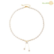 Freshwater Pearl Beads Fashion Necklace 18k Gold Plated
