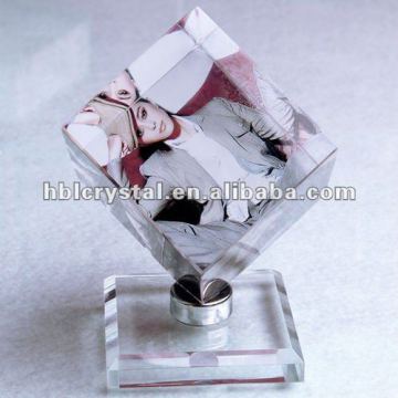 Fashion rotating cube crystal photo frame