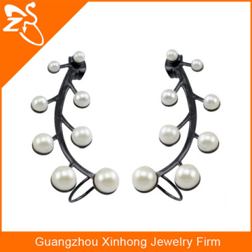 fashion latest pearl ear cuffs wholesale 316 L stainless steel white pearl jewelry