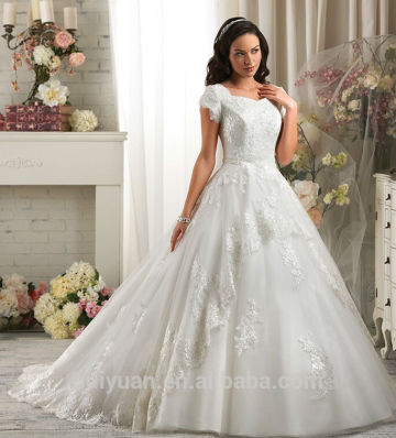 white ball gown lace cap sleeve keyhole back lace wedding dress