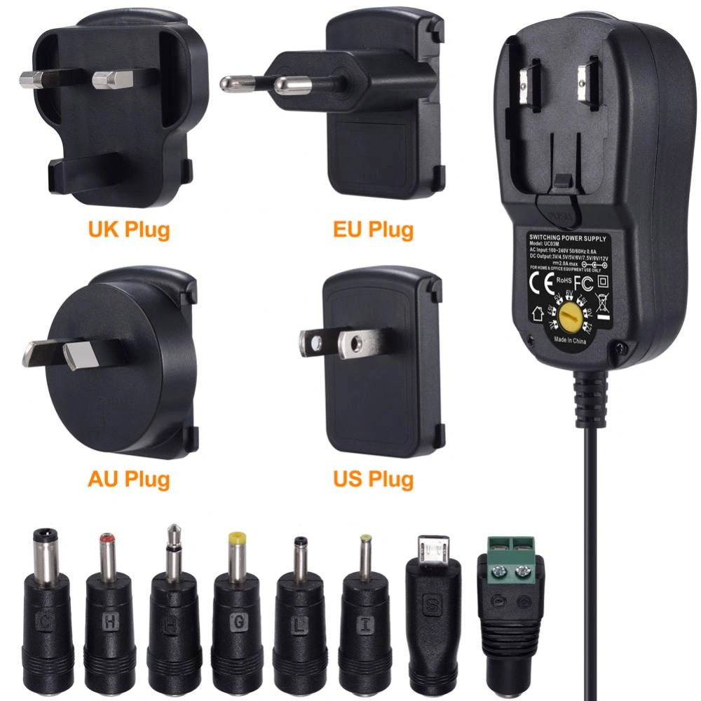 Multi-Voltaje 600 mA 3 V 4.5 V 5 V 6 V 7.5 V 9 V /& 12 V Modo de conmutación fuente de alimentación Enchufe de Reino Unido