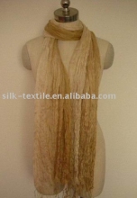 hand painting and crinkled silk paj scarf