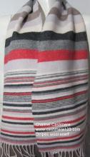 100% wool ivory stripes scarf