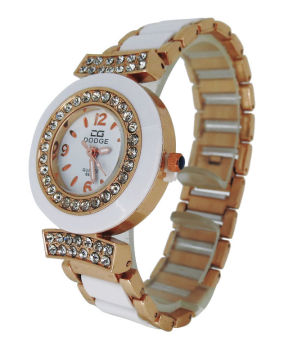 1 Atm Alloy Case Analog Quartz Watch Plastic Bands Mop Dial Watch For Gift