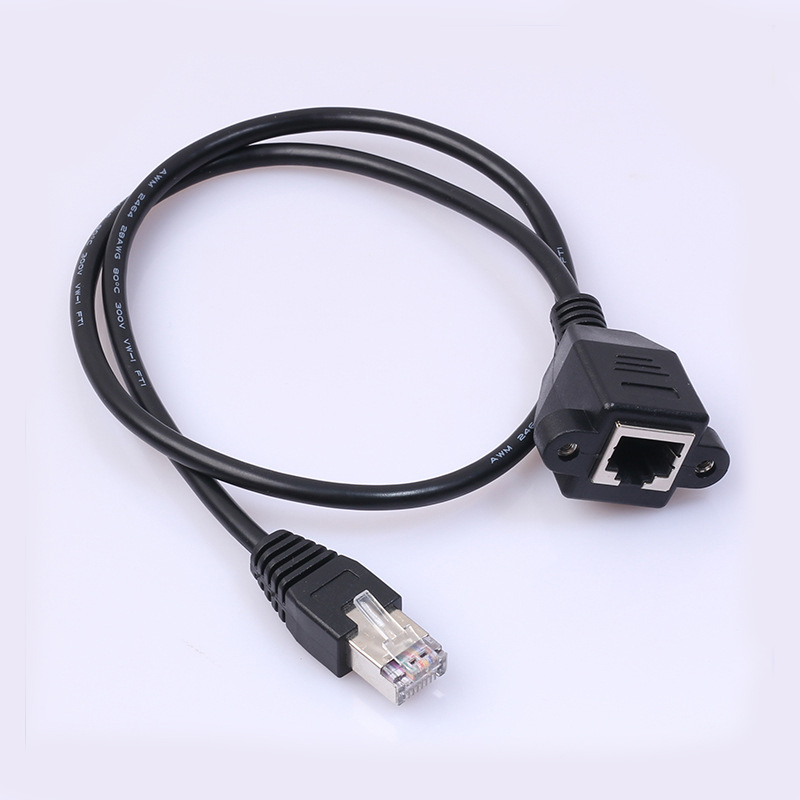 CUSTOM Male to Female RJ45 Screw Locking Cat6 Ethernet Extension Cable