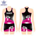 Didan Ọmọbinrin Sleeveless Gbona Up Wọ Cheerleading Awọn aṣọ