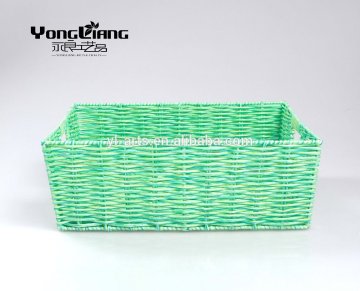 rectangular PP pipe storage basket with handle