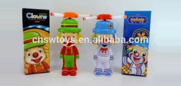 cute clown with music flashing plastic toy windmills stick