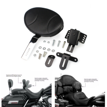 Adjustable Plug-in Driver Backrest Kit for Harley-Davidson Electra Glide, Road King, and Street Glide (1997-2017)