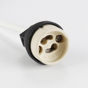 Ceramic Plastic GU10 Downlight Lampholder 250V 2A With Mains Connector