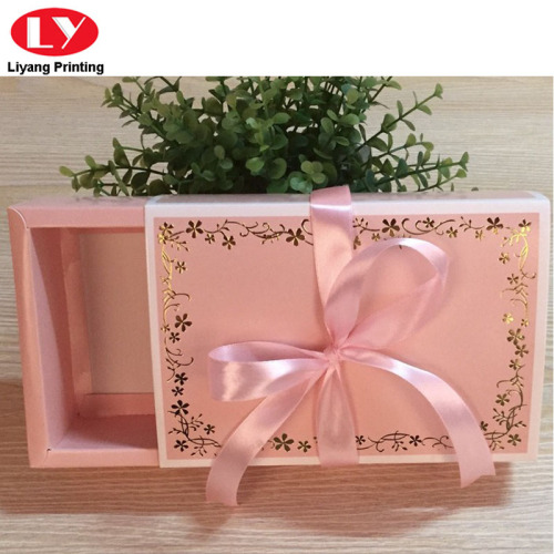 Women Underwear Packaging Pink Folding Box Ribbon