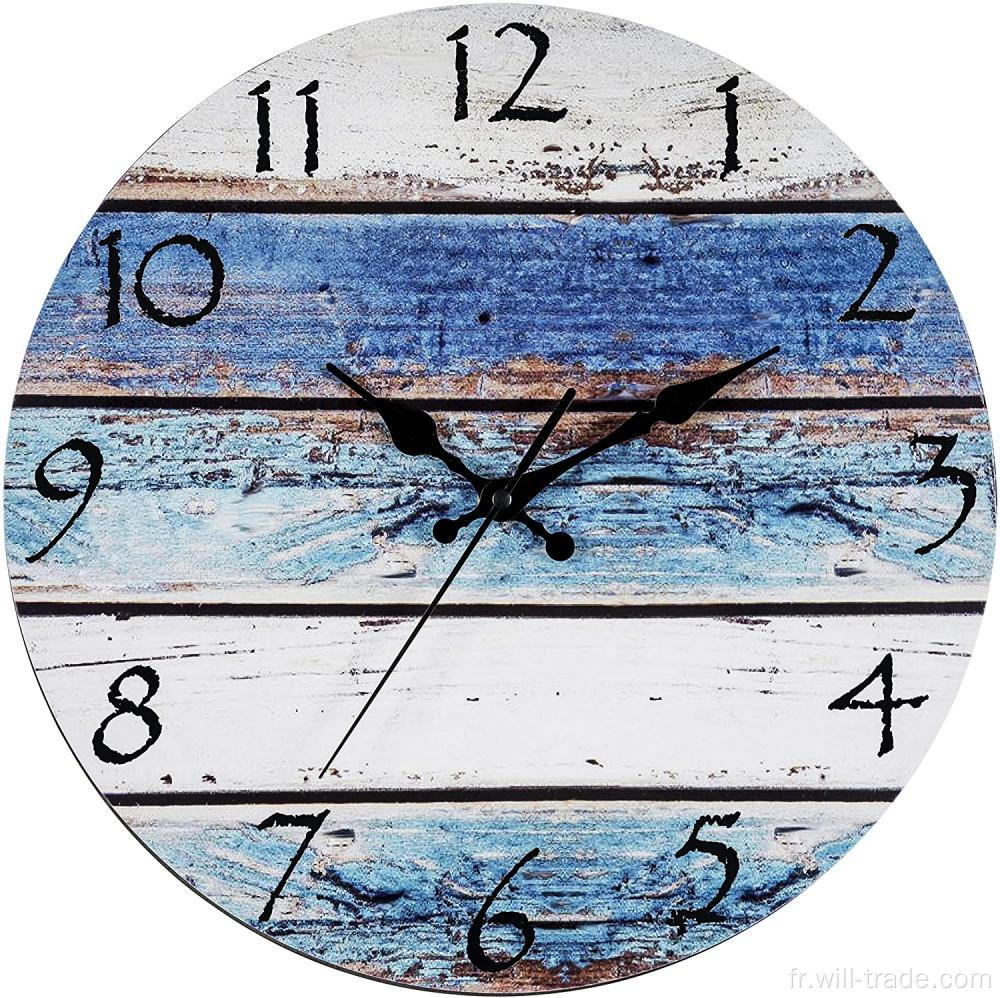 Horloge murale de plage rustique rond