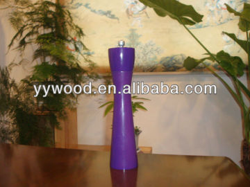 wooen pepper mill with ceramic or carbon steel grinder