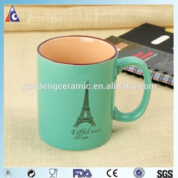 300ml green color ceramic coffee mug