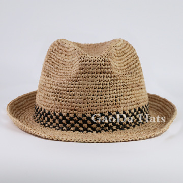 Straw fedora hat