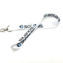 20mm Flat Economy White Polyester Lanyard