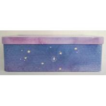 Rectangular Stationery Tin Box with Star Printing