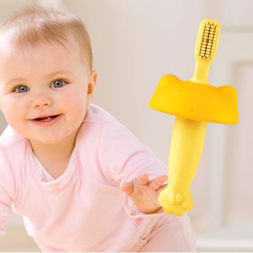 Oso seguro Bebé Limpieza de cepillos de dientes Anti-choke Shield