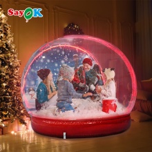 Transparent Giant Christmas Inflatable Snowglobe Dome: Human Size Snowball House with Santa Claus