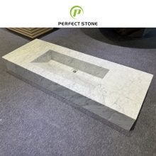 Rectangle Washbasin: Calacatta Viola Marble Vanity Sink