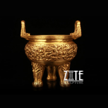 Custom metal casting statue bronze chinese ding sculpture