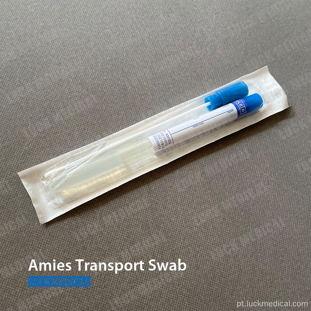 Swab de transporte descartável com carbono