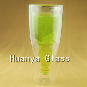 hing quality double wall beer glass cup
