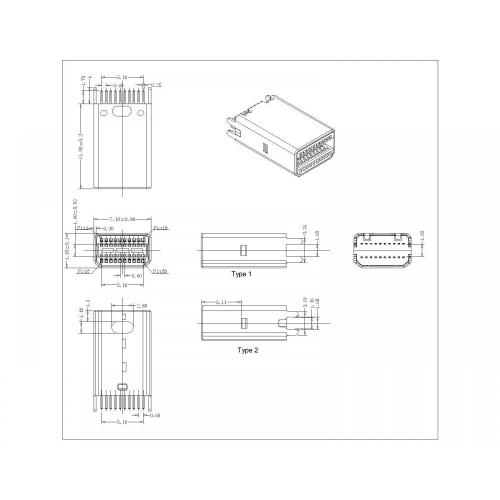 Mini Display Port Plug (Straddle 1,6 mm type)