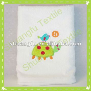 100% cotton embroidered baby bath towel cartoon bath towel factory supply