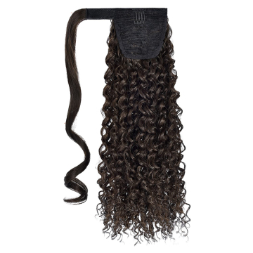 wholesale Long Curly Dark Brown Black Red Black Hair 18 Inch Long Curly Ponytail hair Extension