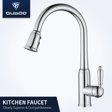 Chrome Swiveled Pull Out Sprayer Kitchen Faucet Tap