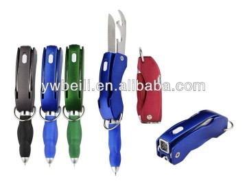 multi function pen,folding ball pen with light,pen with letter opener