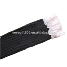 Women's Lace Trim Thigh High Stockings Striped Socks Cotton Socks Students Boot Socks
