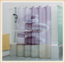 grey big stone batik shower curtain