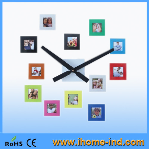 Colorful DIY Photo Frame Wall Clock for Home Decoration (IH-4481)