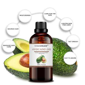 Natural orgánico en frío prensado Aguacate Aceite de cabello para el cuidado del cabello