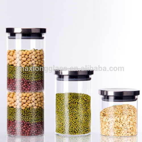 Food Storage Glass jar with air tight metal lid