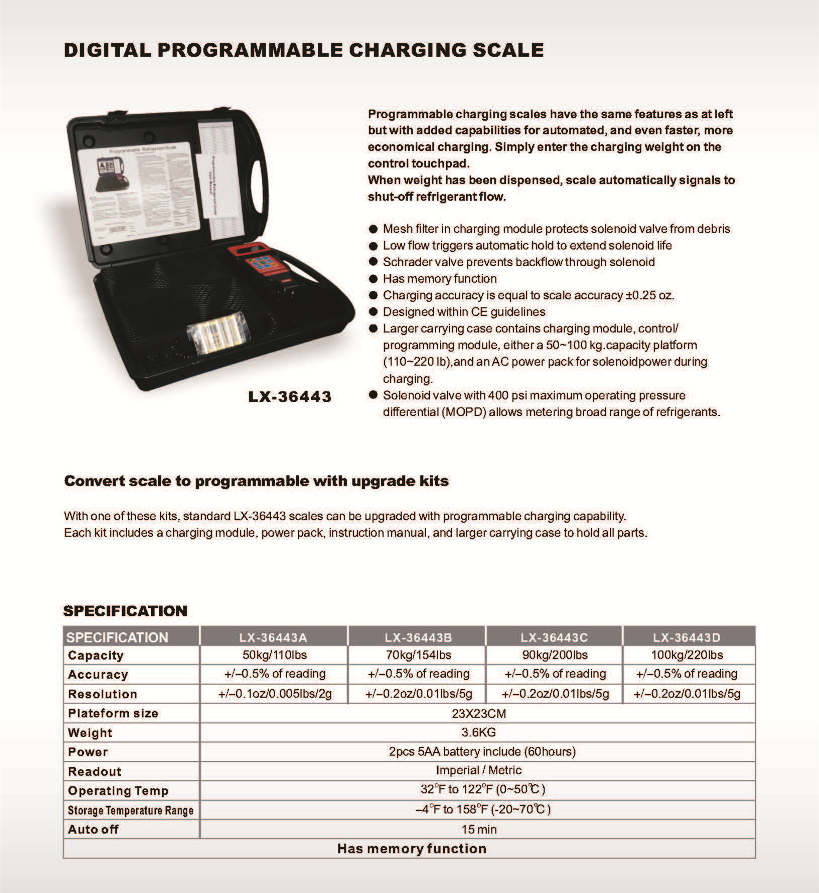 Refrigerant tools Programmable Charging Scale 