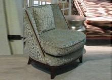 Comfortable Luxury Wooden Wingback Chair / Fabric Upholster