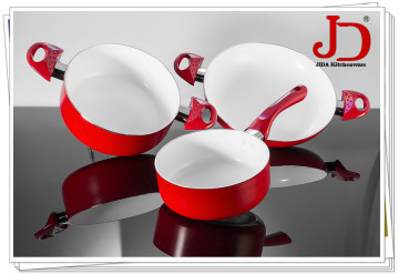 Pressed aluminum pan and pot with ceramic coating