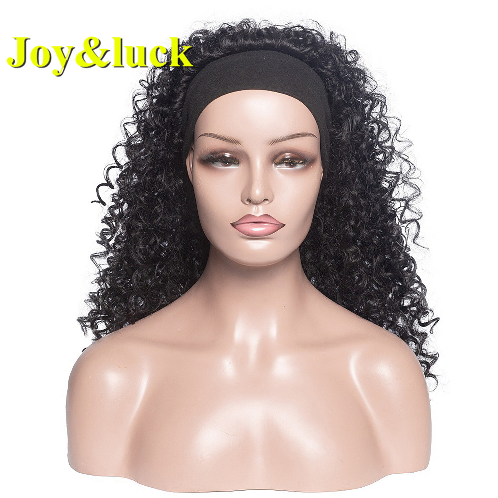 Black Hairband For Black Women  Natural Curl Ladies Head Band Wig Scarf Hair Long Kinky Curly Headband Wig Synthetic Hair Wigs