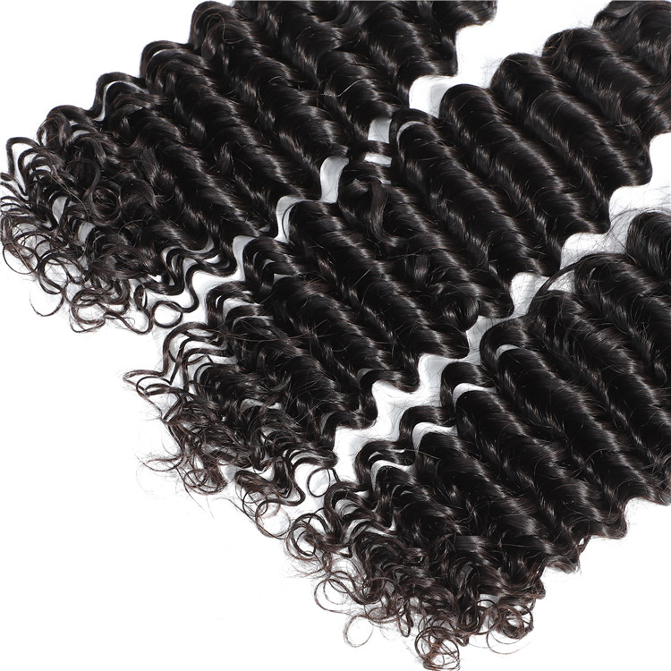 Indian Temple Hair Deep Wave Bundles With Closure Raw Brazilian Human Hair Extension 50 Inch Water Wave Bundle With Lace Frontal