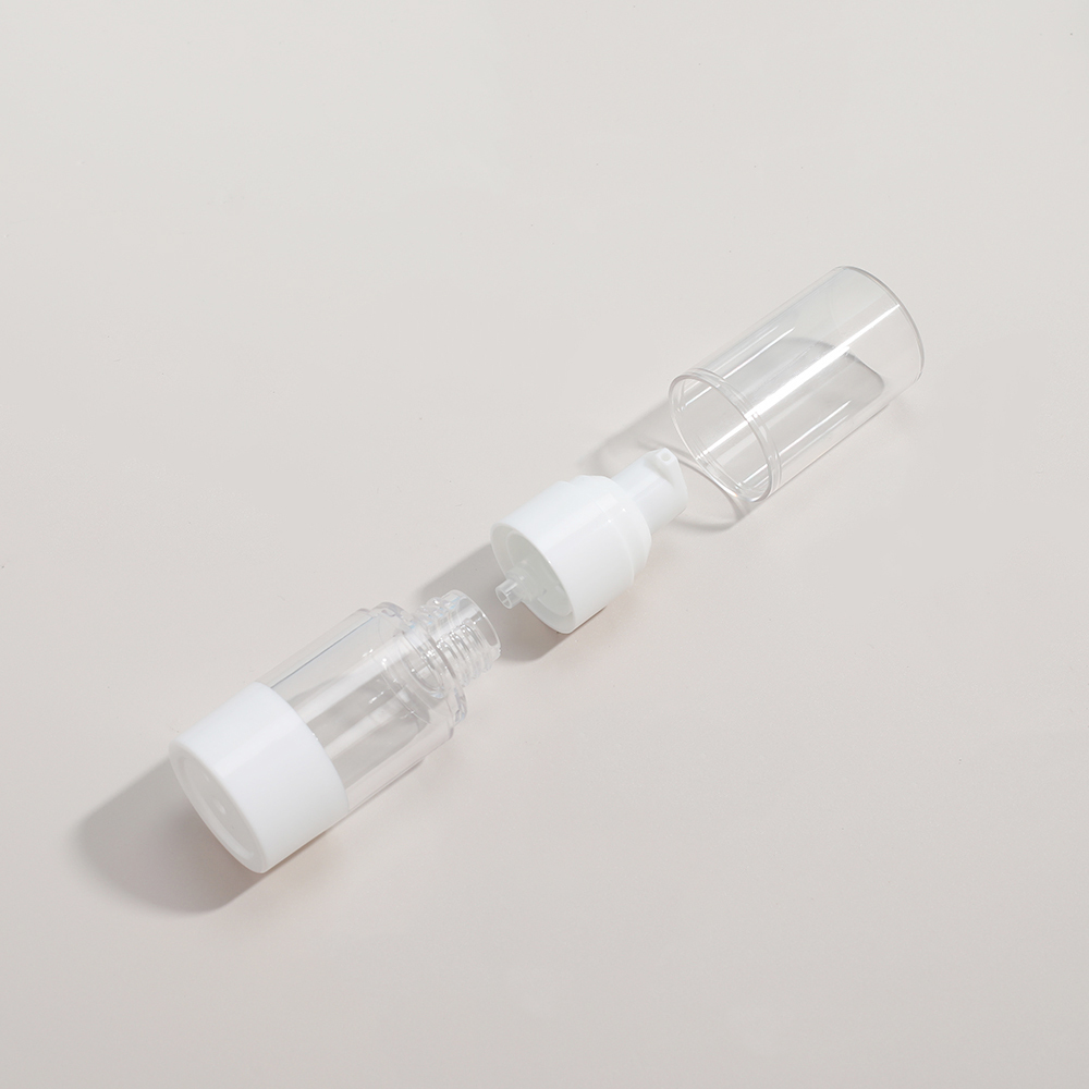 White & Transparent Airless Pump Bottle for Cosmetics