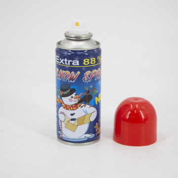 Snow spray metal can with valve