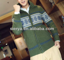 men's winter lambswool cardigan knitted sweater